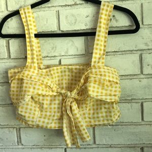 Zara yellow and white crop top size Large